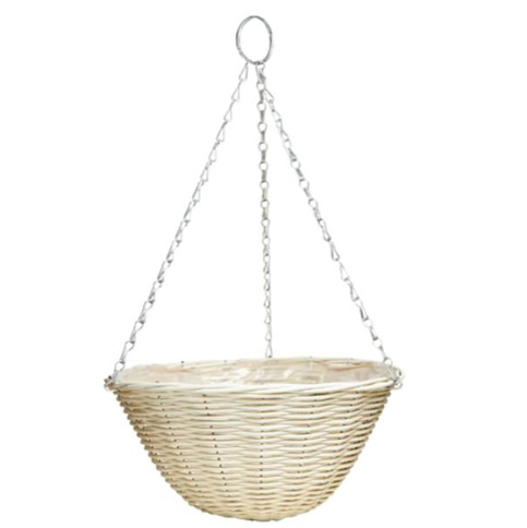 Rattan hanging basket cream